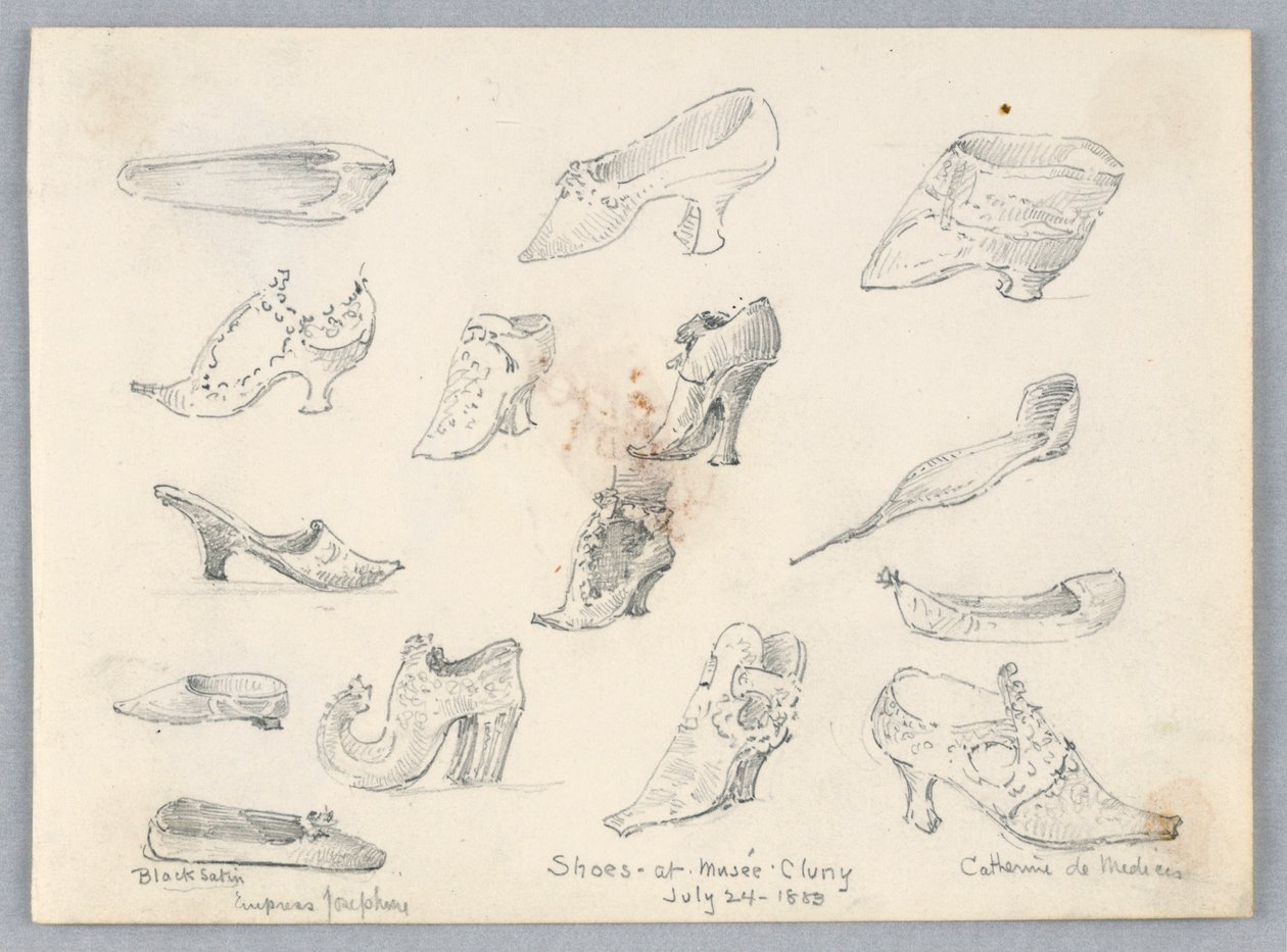 Esboços de sapatos de Arnold William Brunner