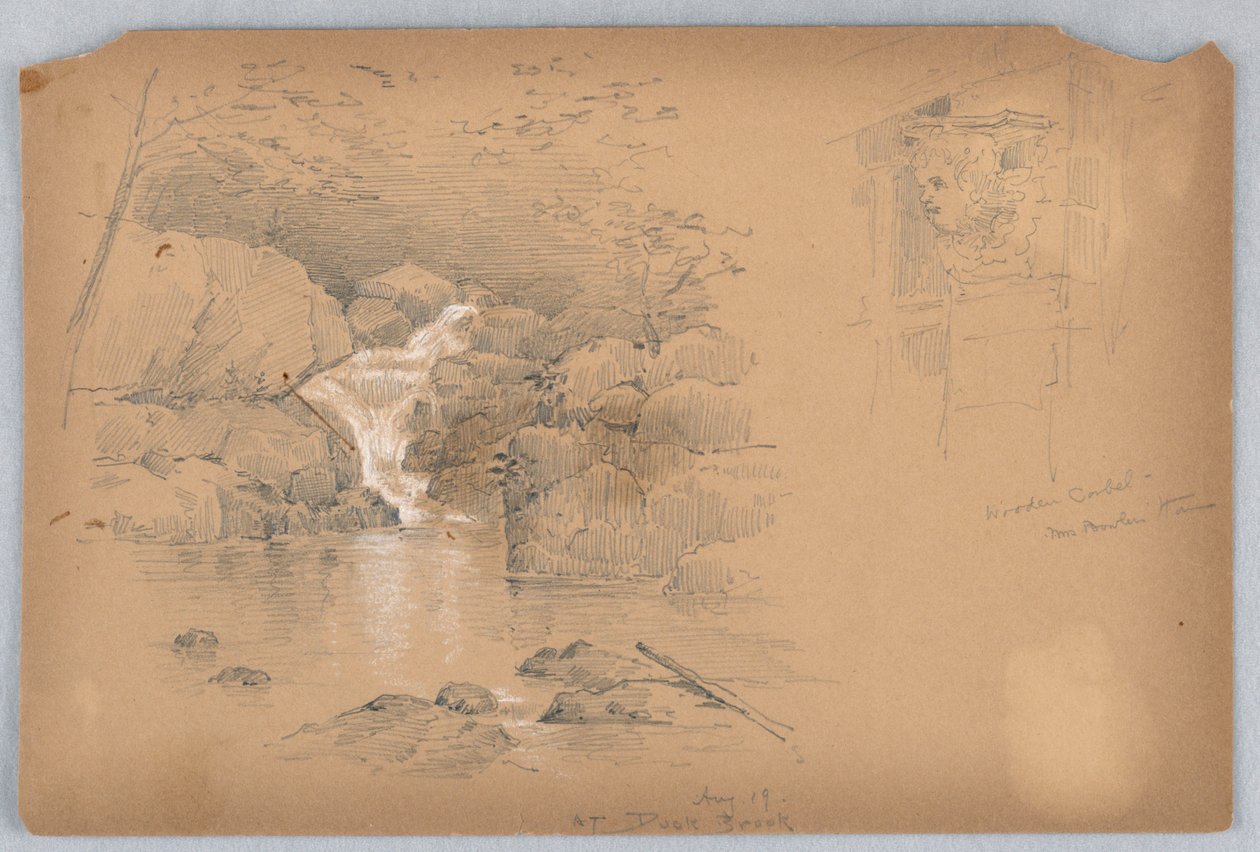 Dois Esboços, Corbel e Cachoeira de Arnold William Brunner