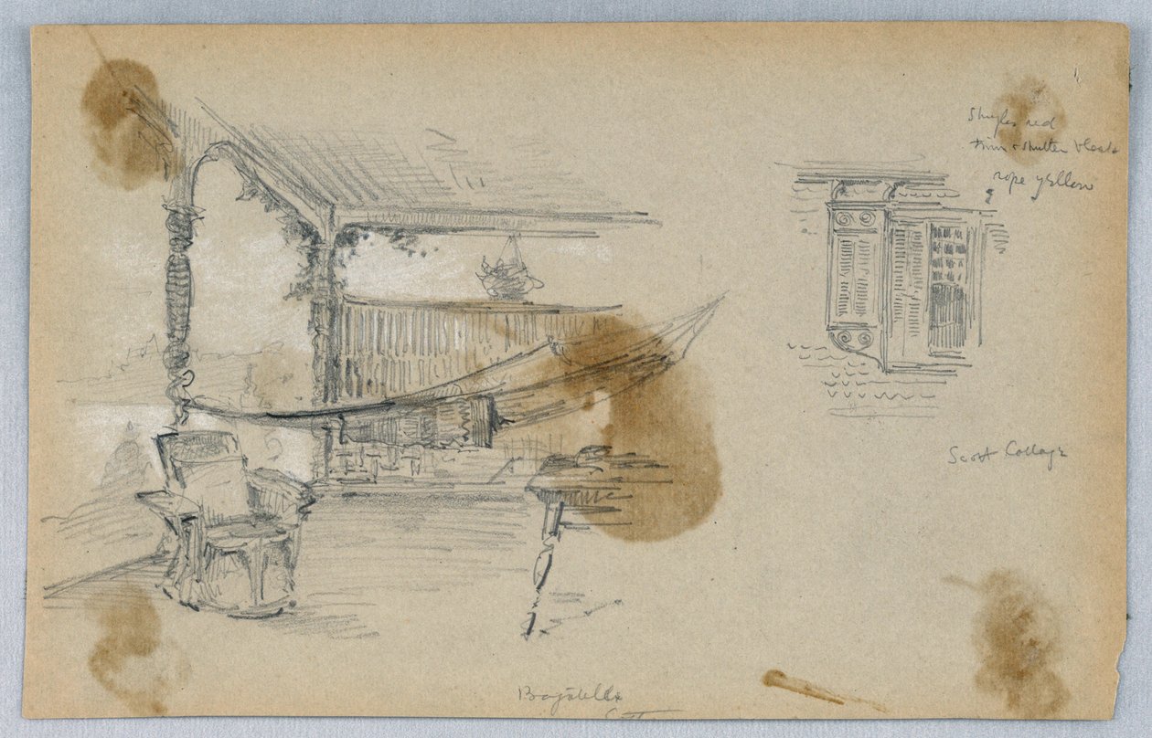 Dois esboços, Scott Cottage de Arnold William Brunner