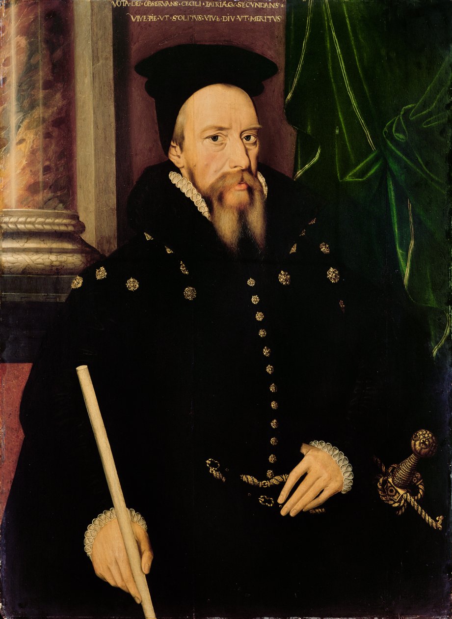 Retrato de William Cecil, 1º Barão Burghley (1520-98) Lord High Treasurer de Arnold von Brounckhorst