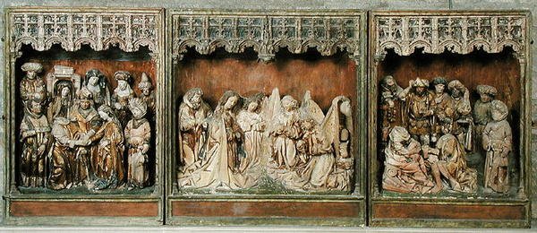 Retábulo de Kalkar, Baixo Reno, c.1483 (madeira policromada) de Arnt von Zwolle