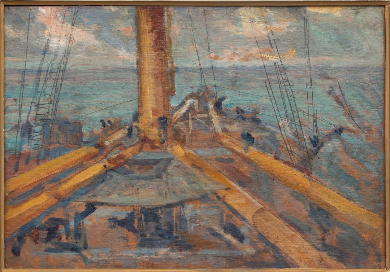 On Board (óleo sobre painel) de Aroldo Bonzagni