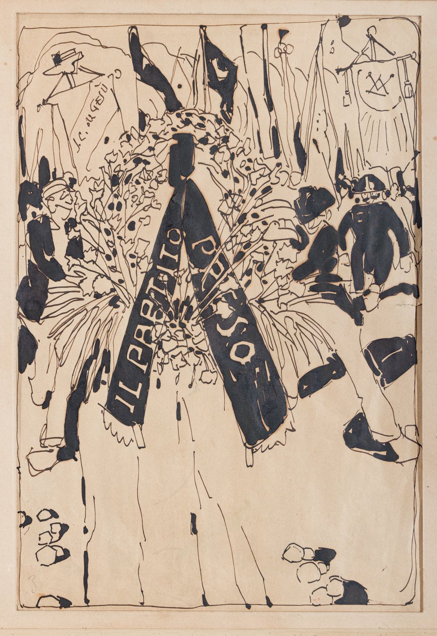 Por princípio (tinta da China sobre papel) de Aroldo Bonzagni
