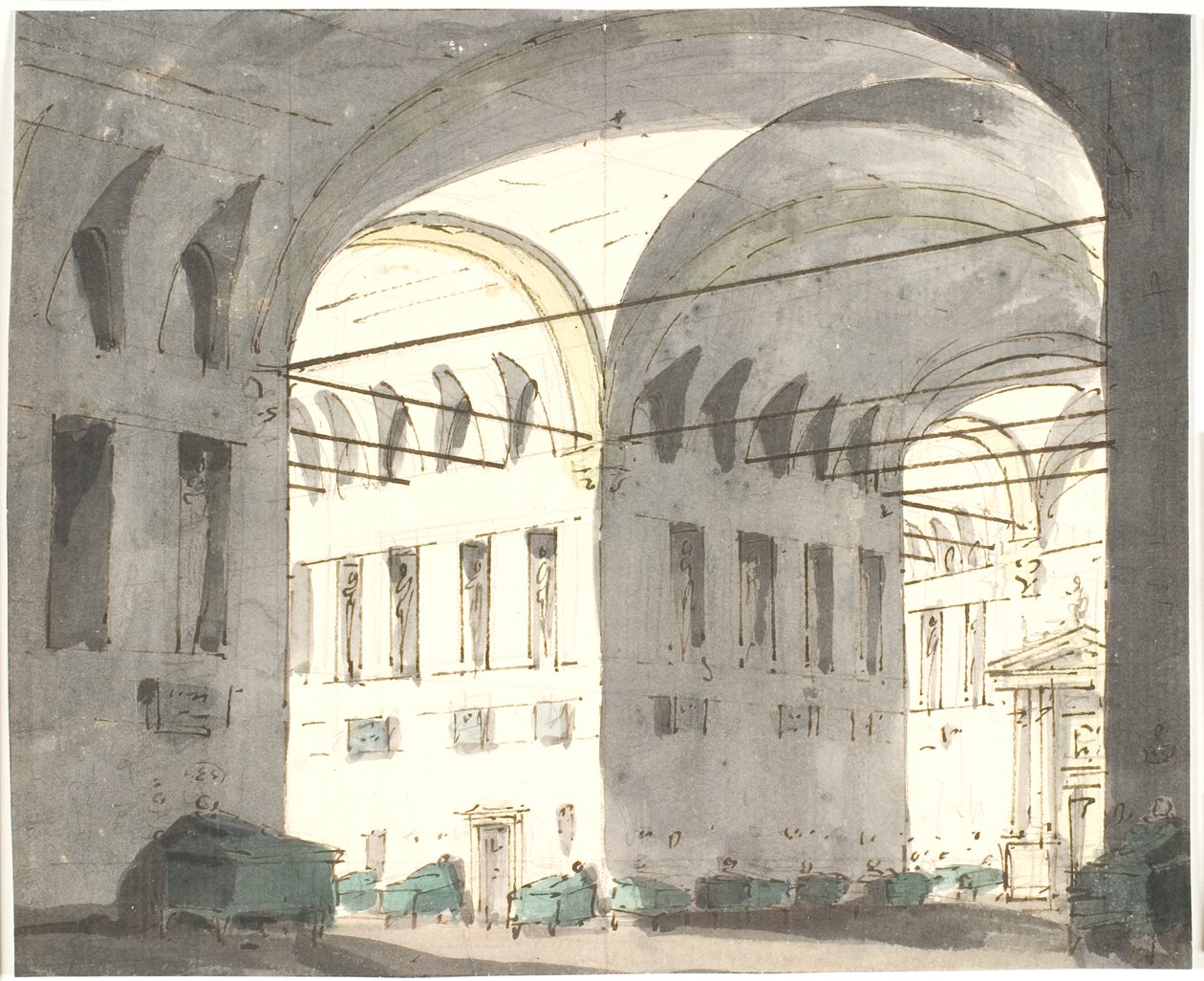 Interior com grandes arcos e camas? de Aron Wallick