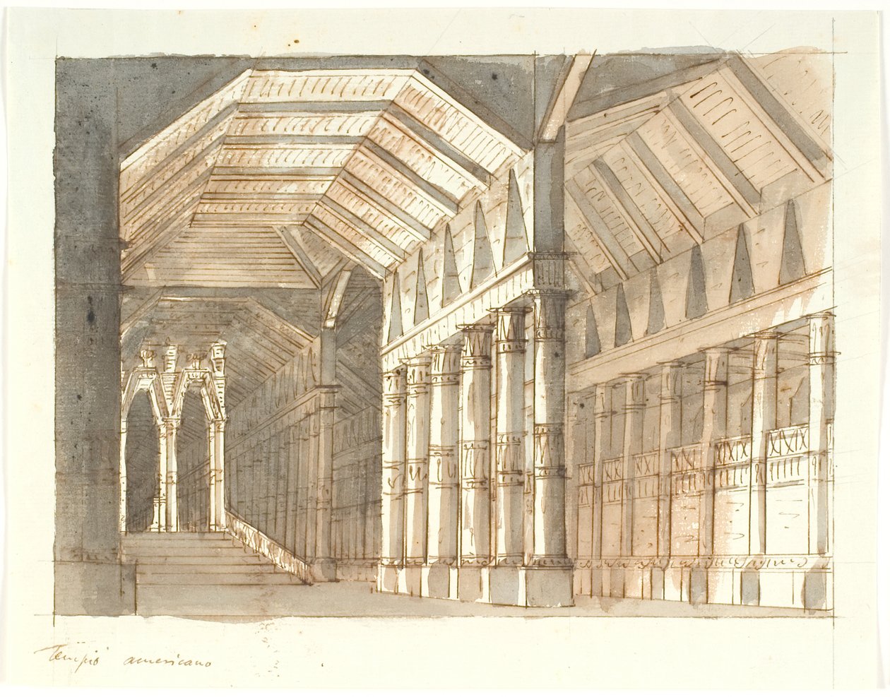 "Templo" com colunas e escadas de Aron Wallick