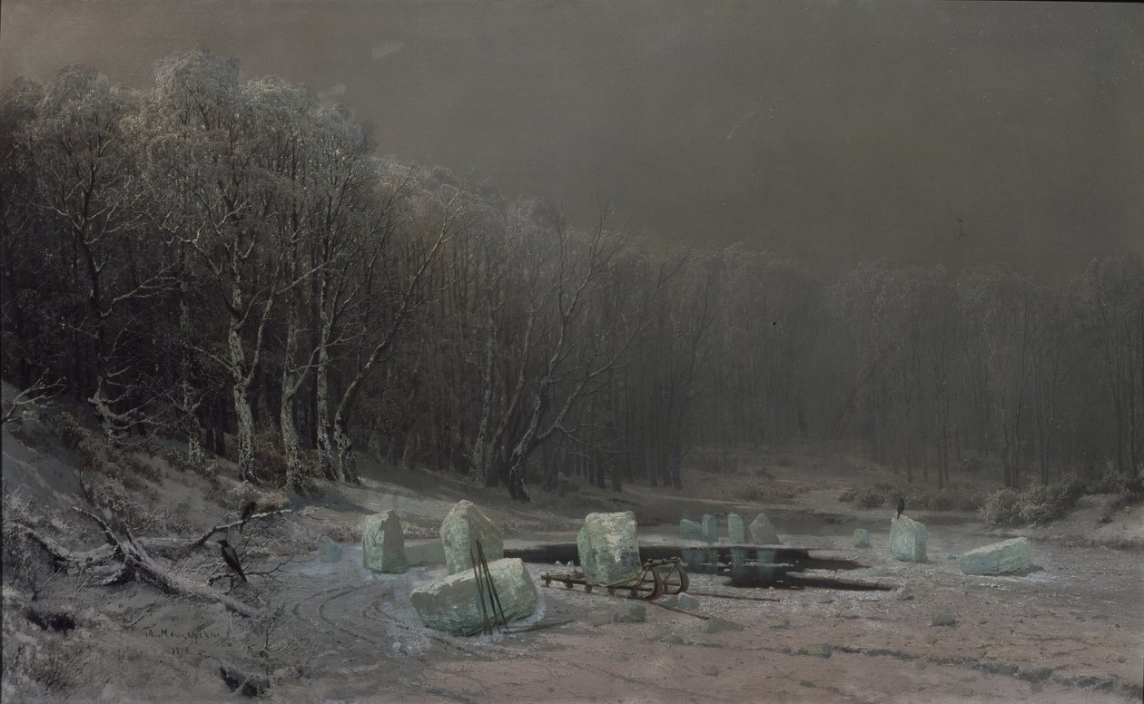 Inverno. Quebra de gelo de Arseniy Ivanovich Meshchersky
