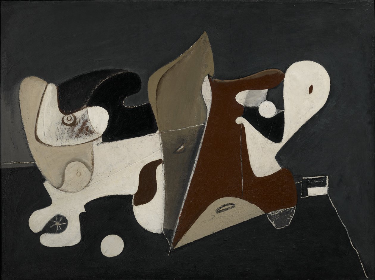 Nighttime, Enigma e Nostalgia, c.1933-34 (óleo sobre tela montado sobre painel) de Arshile Gorky