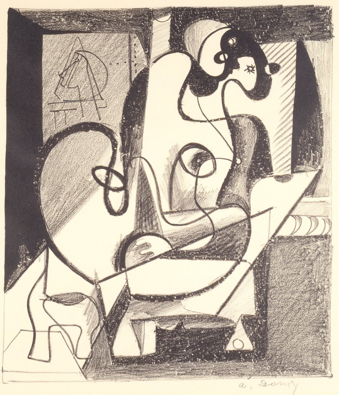 Pintor e modelo (A Câmara da Criação) de Arshile Gorky