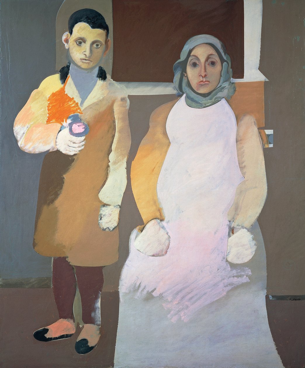 O artista e a sua mãe, ca 1926-1936, de Arshile Gorky (1904-1948), óleo sobre tela de Arshile Gorky