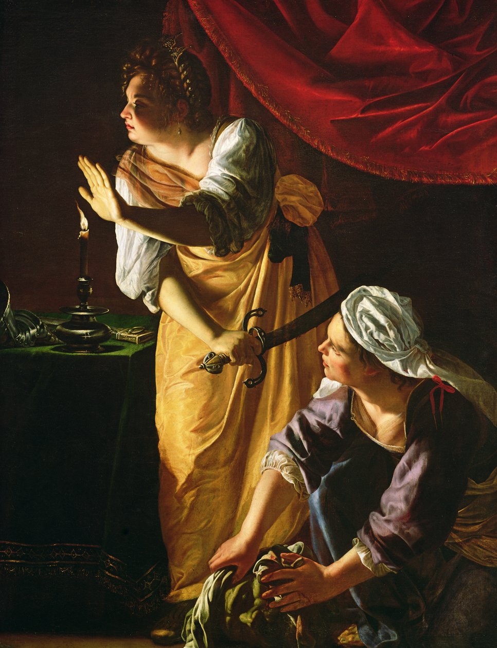 Judite e serva com o chefe de Holofernes, c.1625 de Artemisia Gentileschi