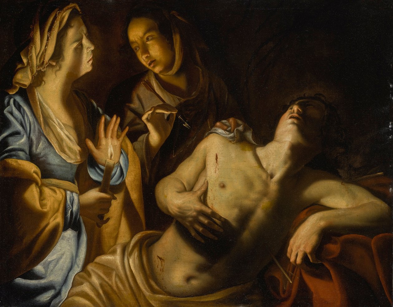 São Sebastião, tratado por Santa Irene de Artemisia Gentileschi