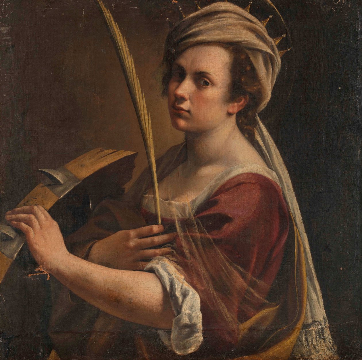 Auto-retrato como Santa Catarina de Alexandria, c.1616 (óleo sobre tela) de Artemisia Gentileschi