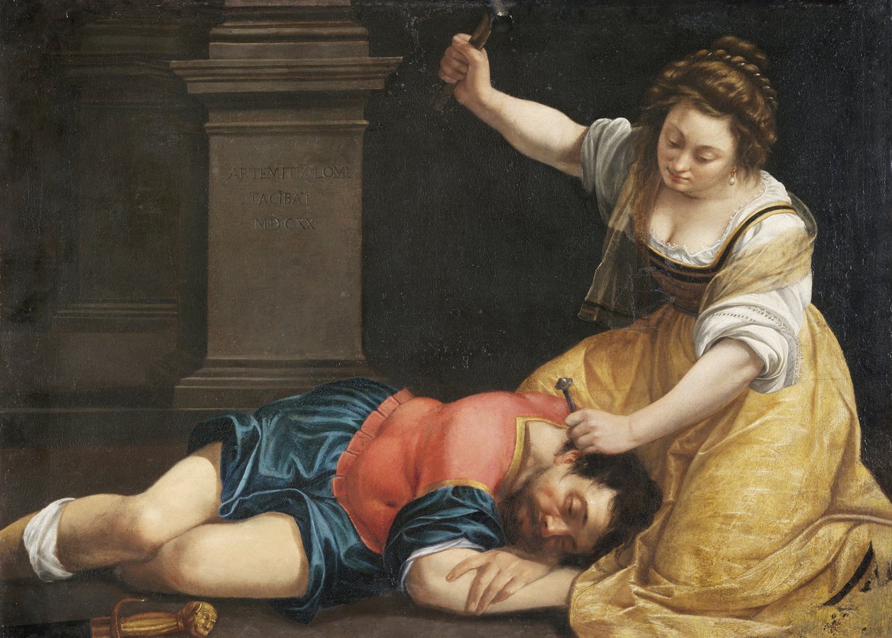 Yael tuant Sisera - Jael e Sisera de Gentileschi, Artemisia (1598-1653), c. 1620 - Óleo sobre tela, 86x125 - Szepmuveszeti Muzeum, Budapeste de Artemisia Gentileschi
