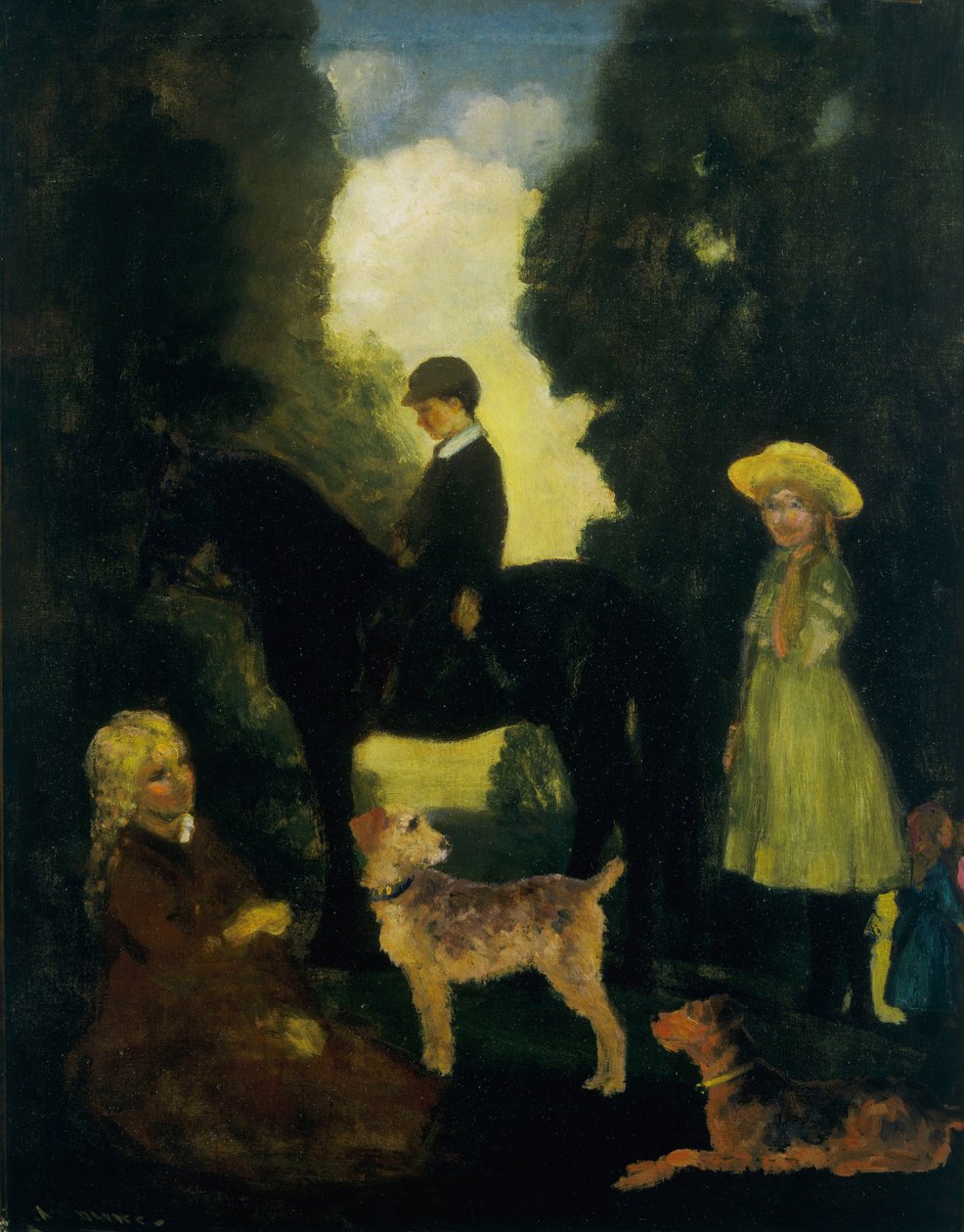 Crianças, Cães e Pôneis de Arthur Bowen Davies