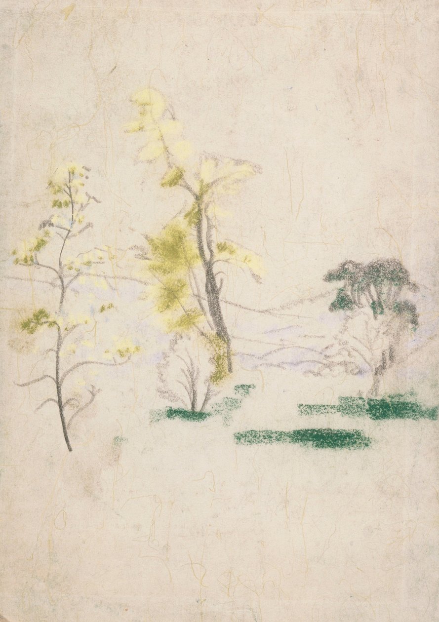paisagem com três árvores individuais do livro AB Davies, edição -33, 50 de Arthur Bowen Davies