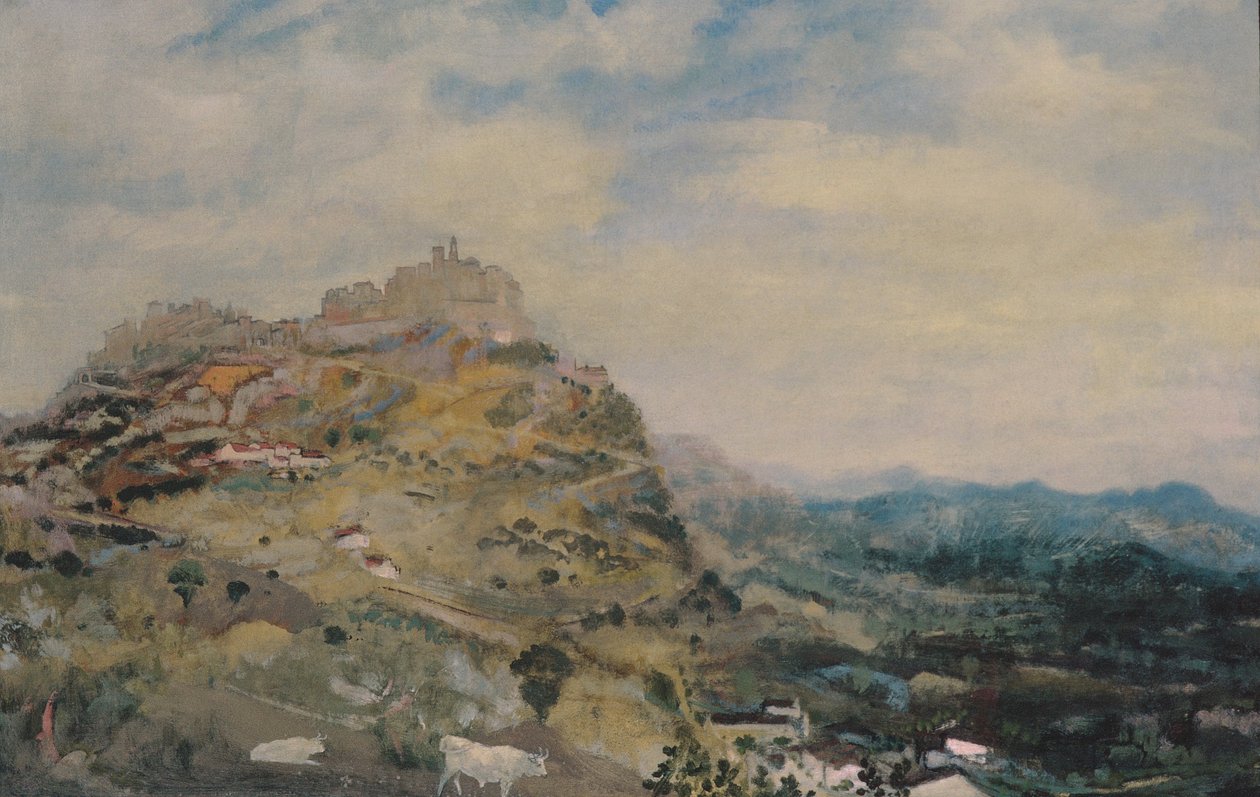 Cidade italiana da colina de Arthur Bowen Davies