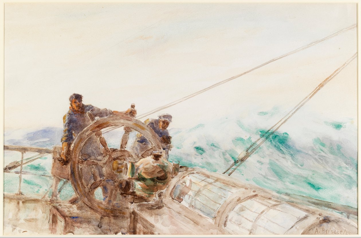 O seguinte mar, 1925 (lápis e wc no papel) de Arthur Briscoe