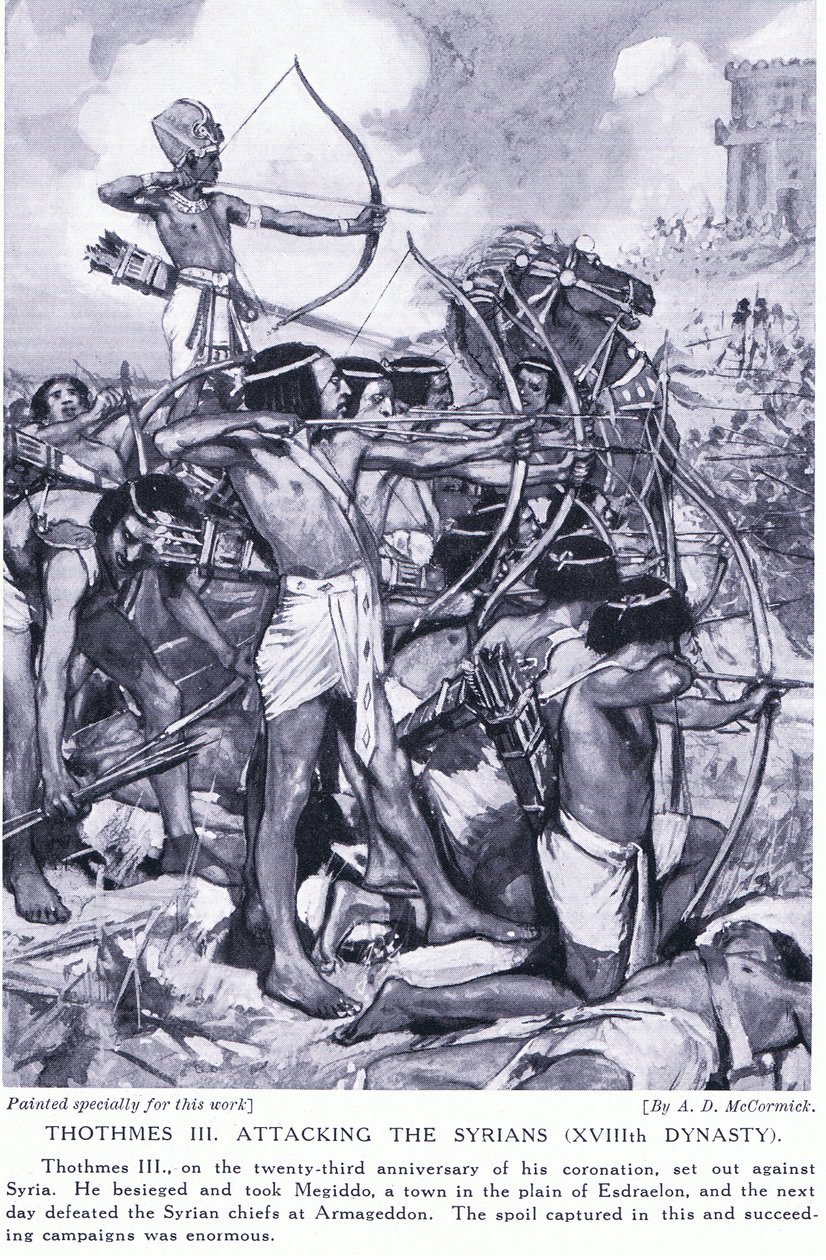 Thomthes III atacando os sírios (XVIII dinastia), c.1920 de Arthur David McCormick