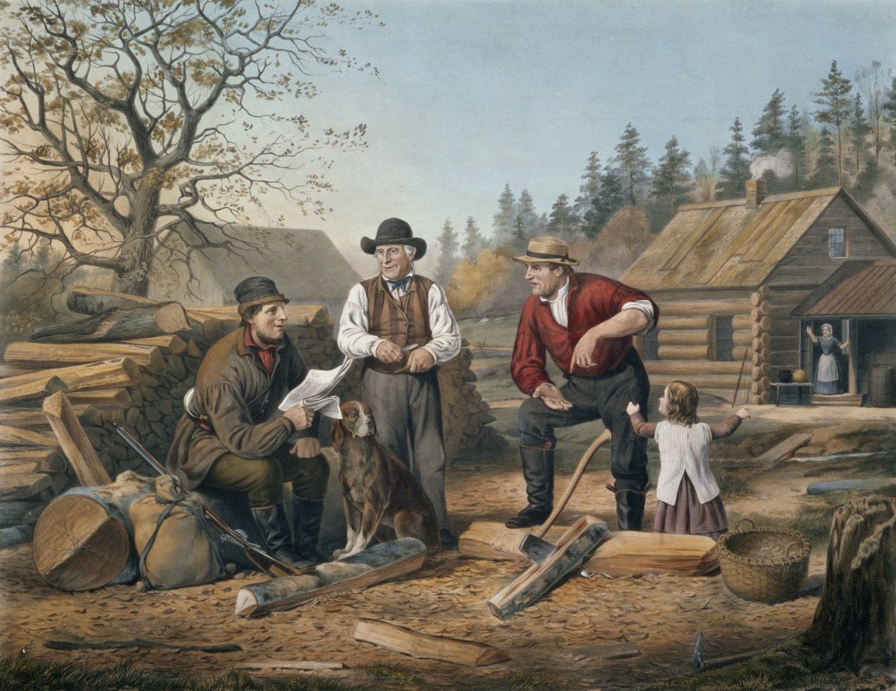 Argumentando o ponto, gravado por Nathaniel Currier (1813-88) 1855 de Arthur Fitzwilliam Tait