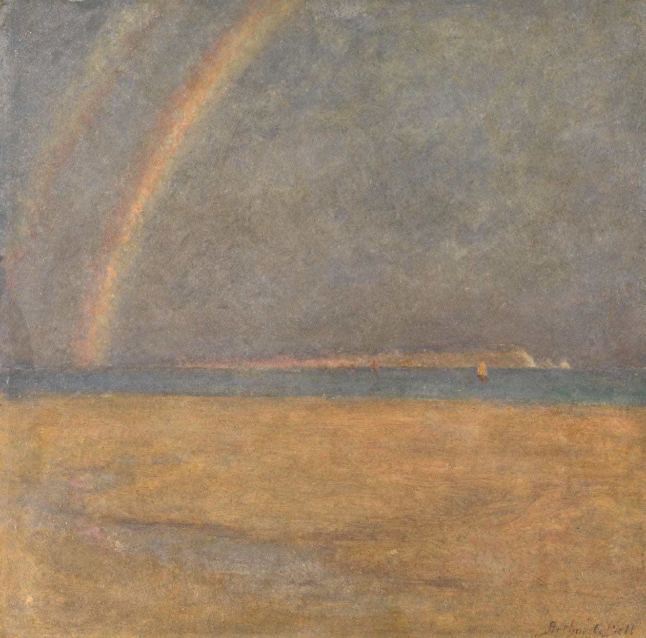 Arco-íris sobre as agulhas, ilha de Wight, c.1890 de Arthur George Bell