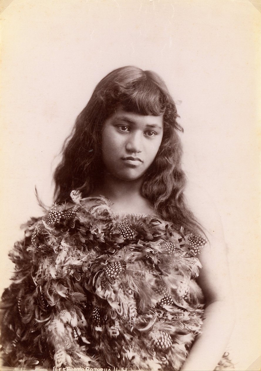 Mulher maori, rotorua, nova zelândia de Arthur James Iles