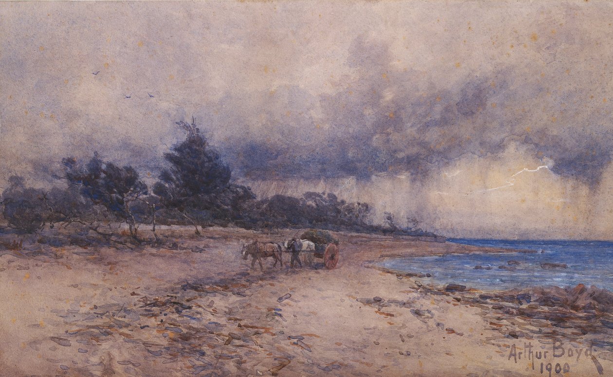 não intitulado (coleta de algas antes da tempestade, praia de Sandringham) de Arthur Merric Boyd