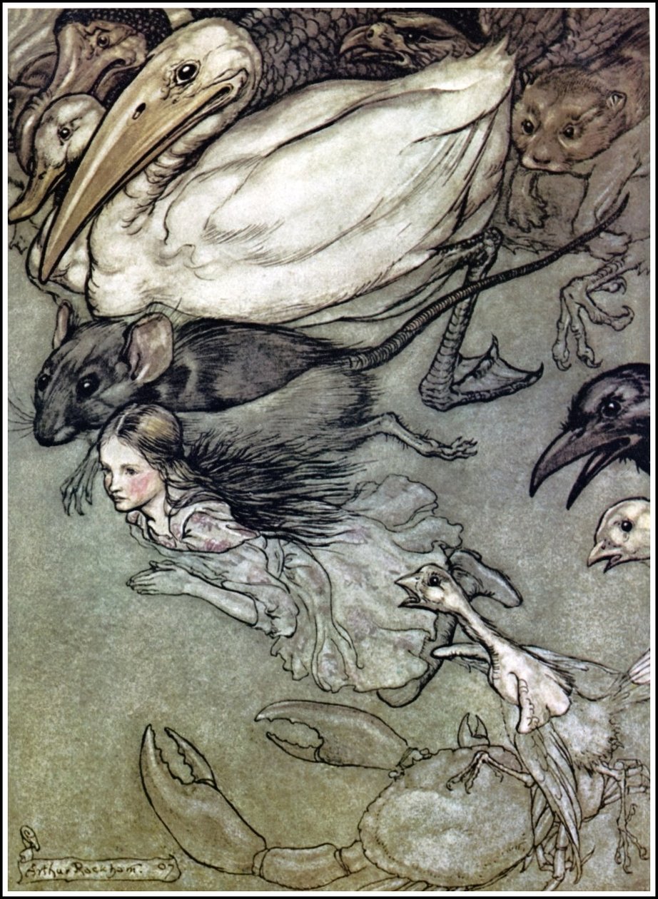 Alicia Aventuras no País das Maravilhas - The Pool of Tearsn de Arthur Rackham