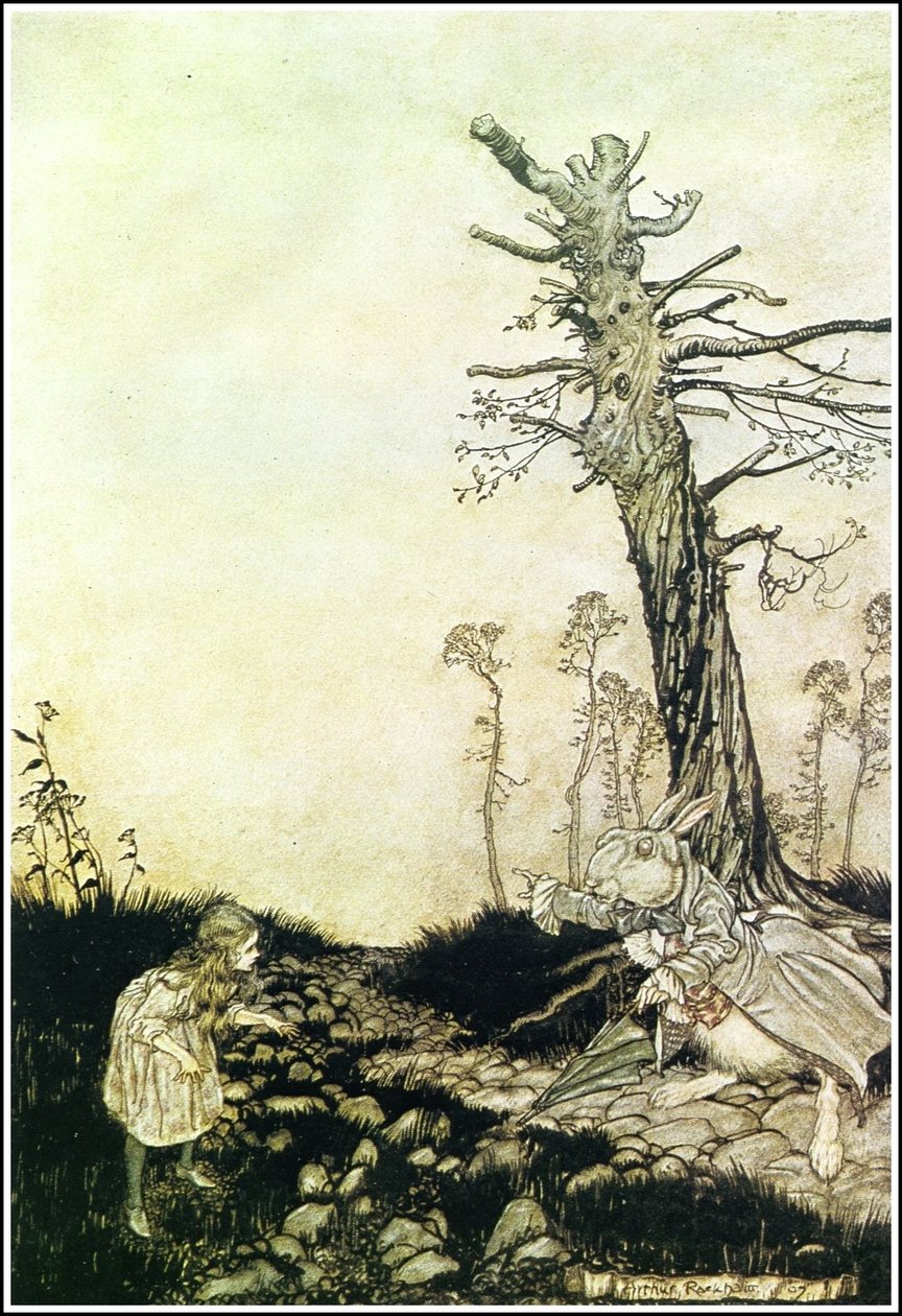 Alices Adventures in Wonderland - Por que Mary Ann, o que você está fazendo aqui de Arthur Rackham