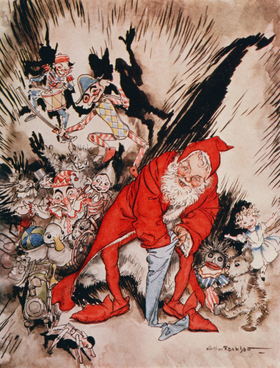 Ilustrações de Natal, de "A noite antes do Natal", de Clement C. Moore, 1931 de Arthur Rackham