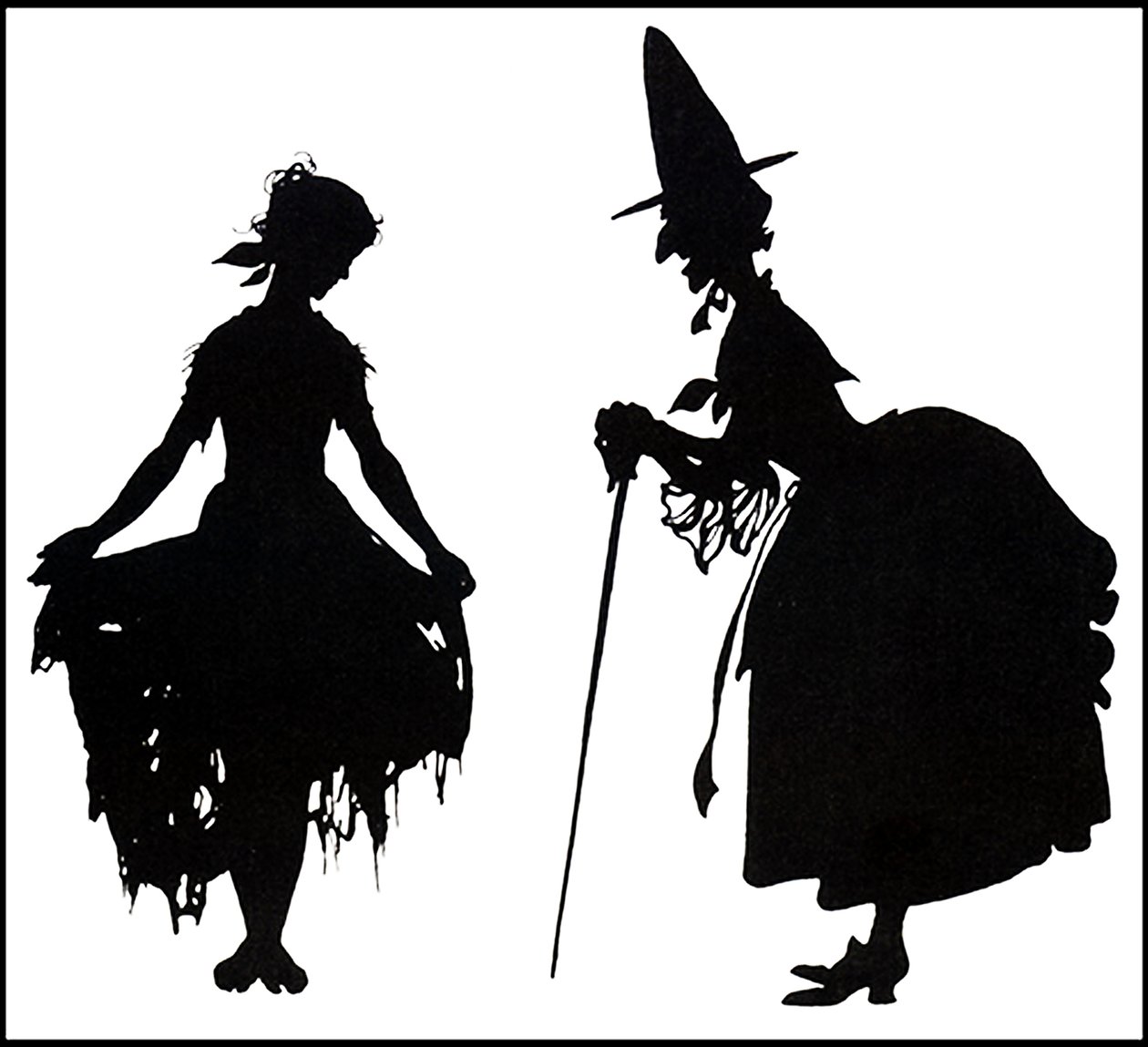 Cinderela cumprimenta sua malvada madrasta, 1919 de Arthur Rackham
