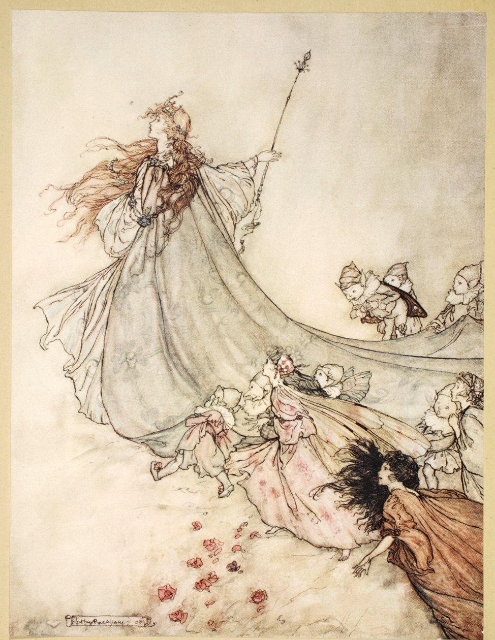..Famílias longe! Vamos repreender, se eu ficar mais tempo, ilustração de &39;Sonho de uma noite de verão&39;, de William Shakespeare, 1908 de Arthur Rackham