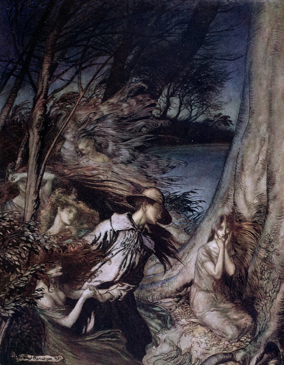 Ilustração de fadas, 1912 (cor litho) de Arthur Rackham