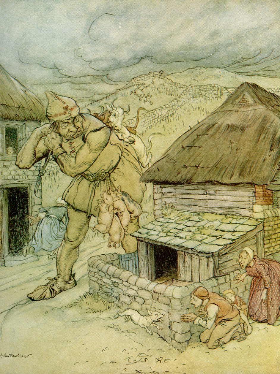Jack, o matador de gigantes de Arthur Rackham