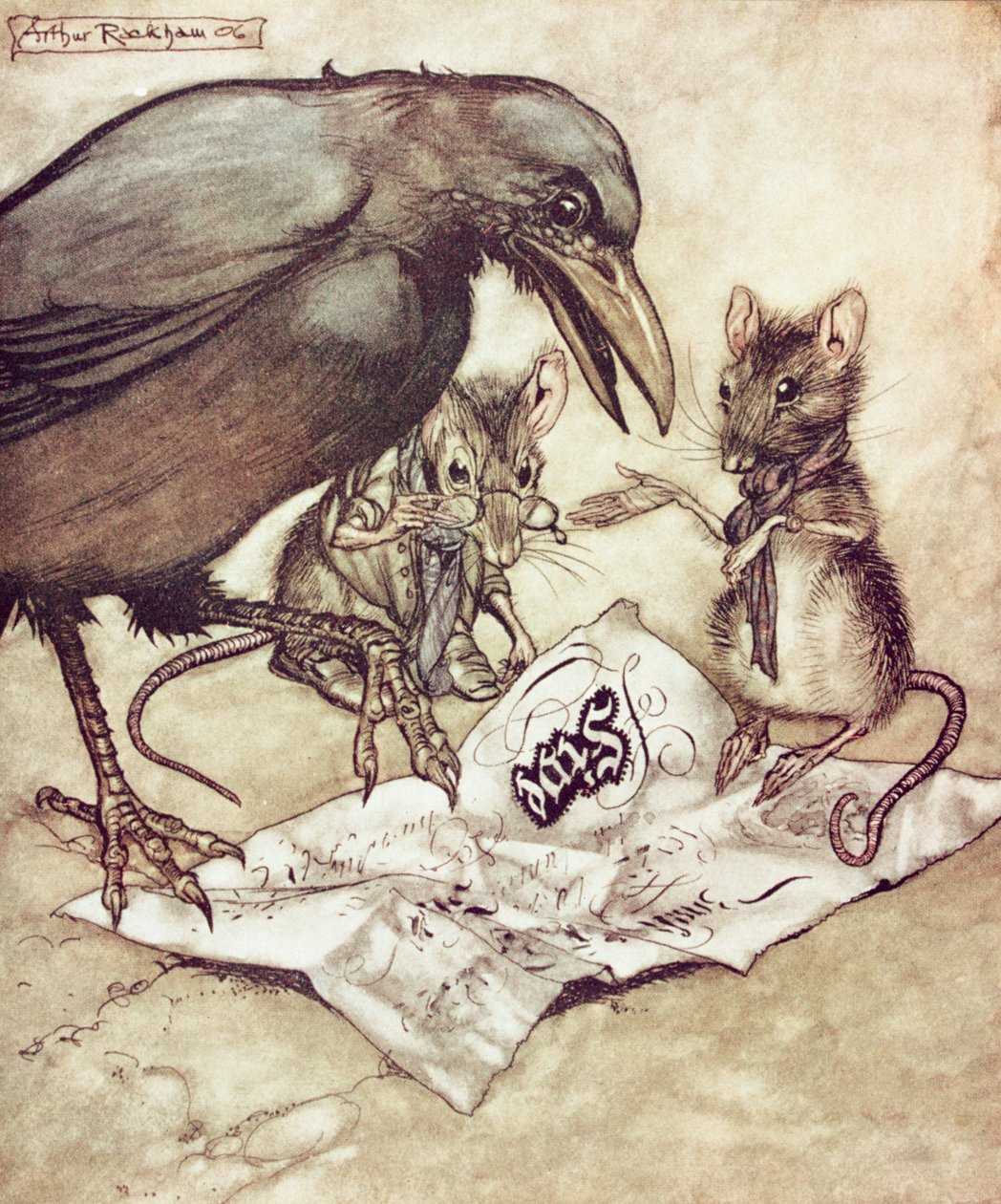 Absurdo! gritou Solomon furioso, de &39;Peter Pan in Kensington Gardens&39; por JM Barrie, 1906 de Arthur Rackham