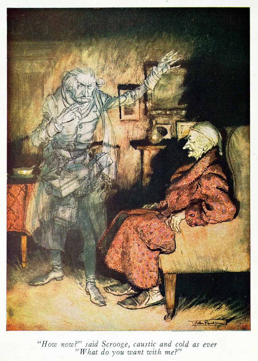 Scrooge e O Fantasma de Marley, de Dickens &39;&39; A Christmas Carol &39; de Arthur Rackham