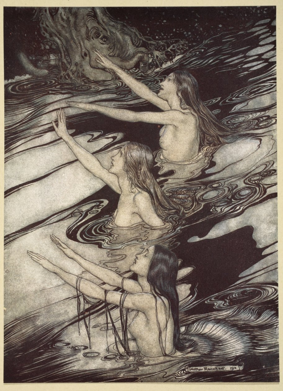 &39;Siegfried! Siegfried! Nossa advertência é verdadeira: fuja, fuja da maldição! &39;, De&39; Siegfried e o Crepúsculo dos Deuses &39;, 1910 de Arthur Rackham