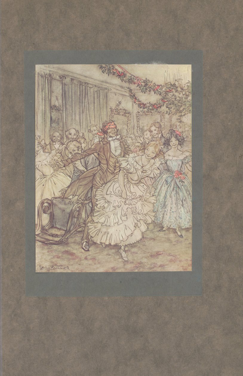 "A maneira como ele foi atrás da irmã gorducha na tucker de renda!", 1915 de Arthur Rackham