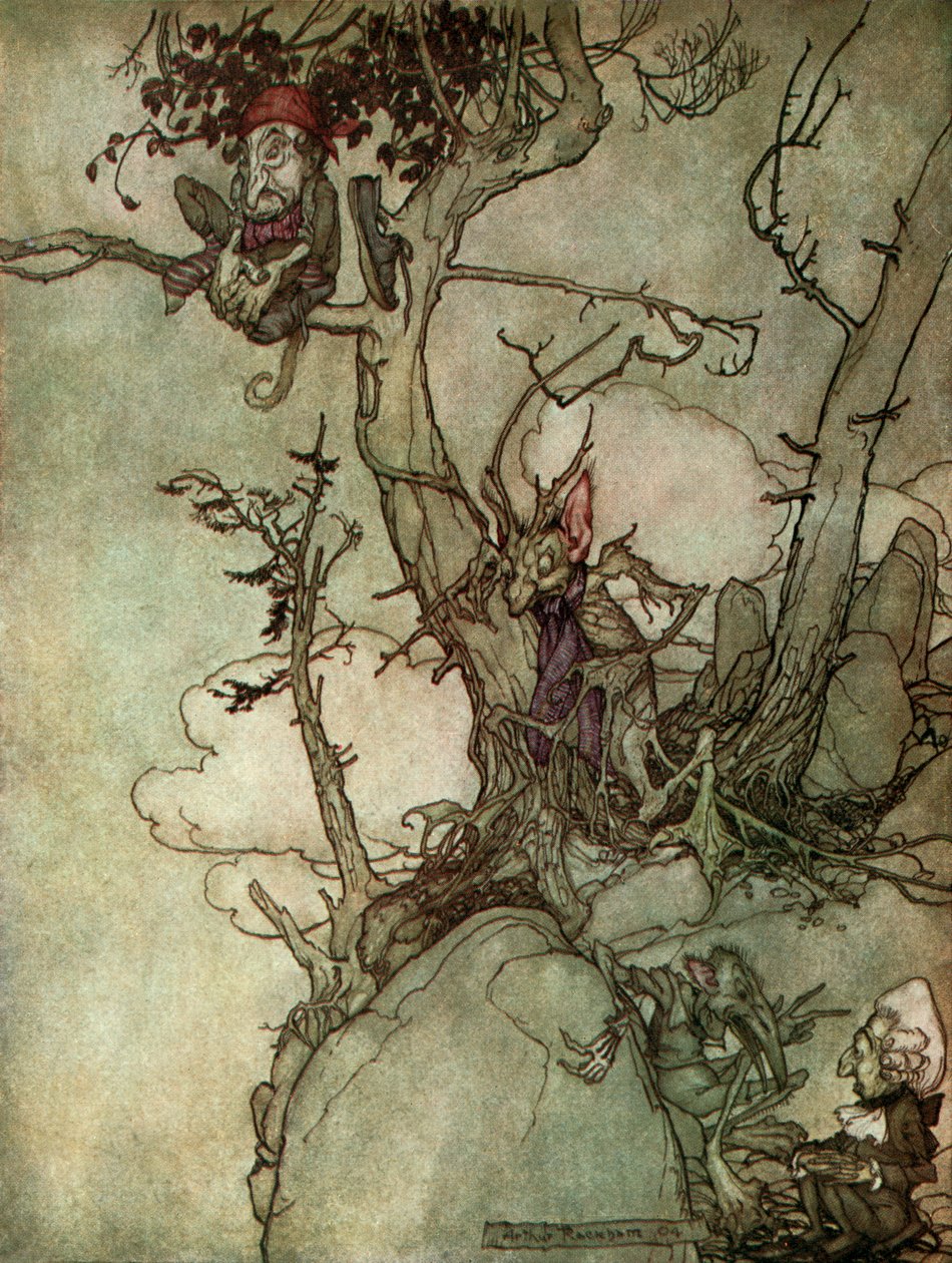 Washington Irving é curto de Arthur Rackham