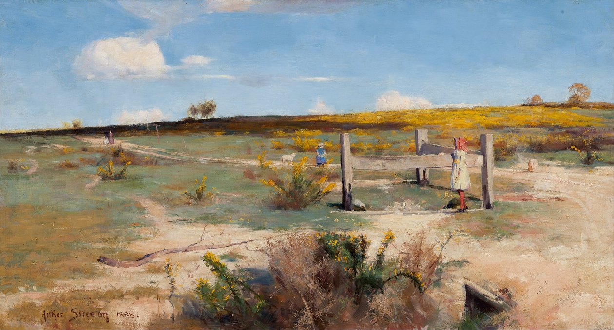 Início do verão - tojo em flor de Arthur Streeton