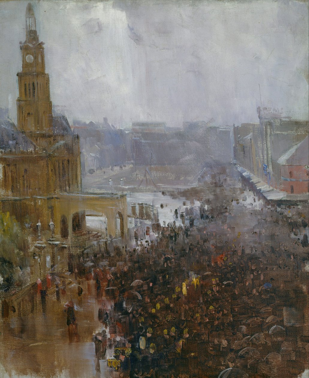 Firemans funeral, George Street de Arthur Streeton