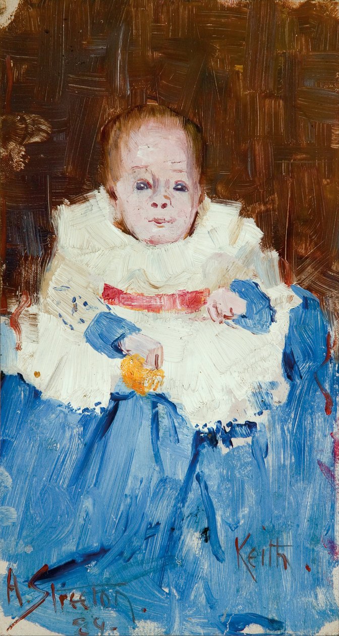 Laranja, azul e branco (retrato de Keith) de Arthur Streeton