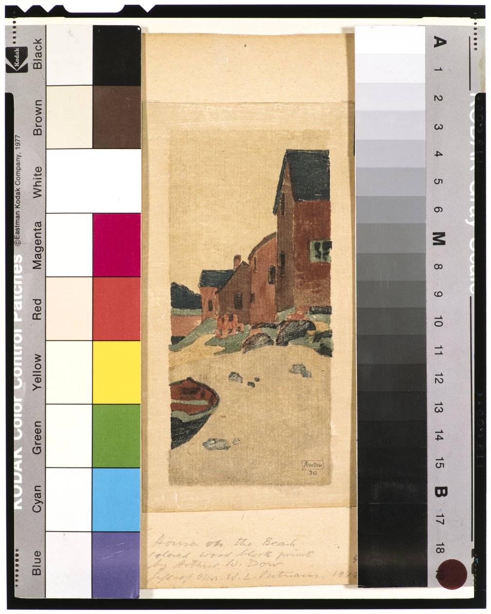 Um dia cinzento (casas em uma praia), c.1895 de Arthur Wesley Dow