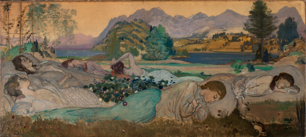 O sono reside perfeito neles, 1908 de Arthur Bowen Davies