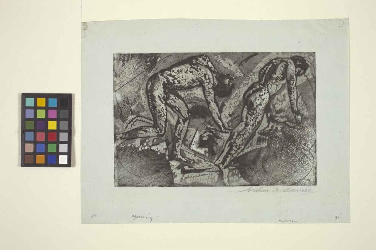Revolta (gravura e aquatint) de Arthur Bowen Davies