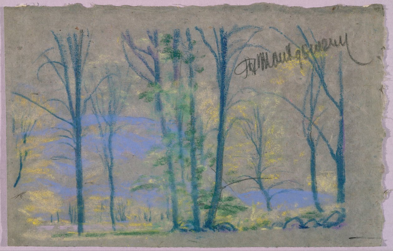 paisagem com árvores do livro AB Davies, edição -23, 50 de Arthur Bowen Davies