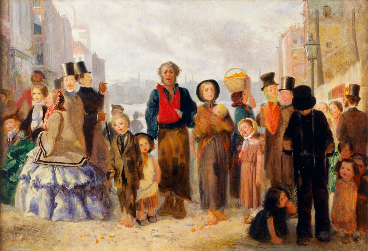 Cantores Itinerantes (óleo sobre tela) de Arthur Boyd Houghton