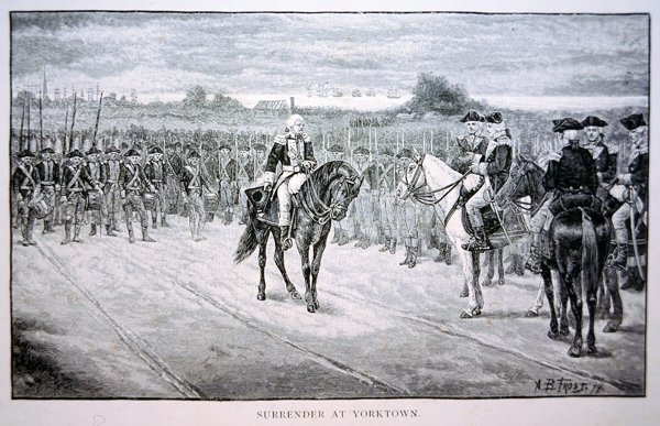 Lord Cornwallis rende-se a George Washington em Yorktown de Arthur Burdett Frost