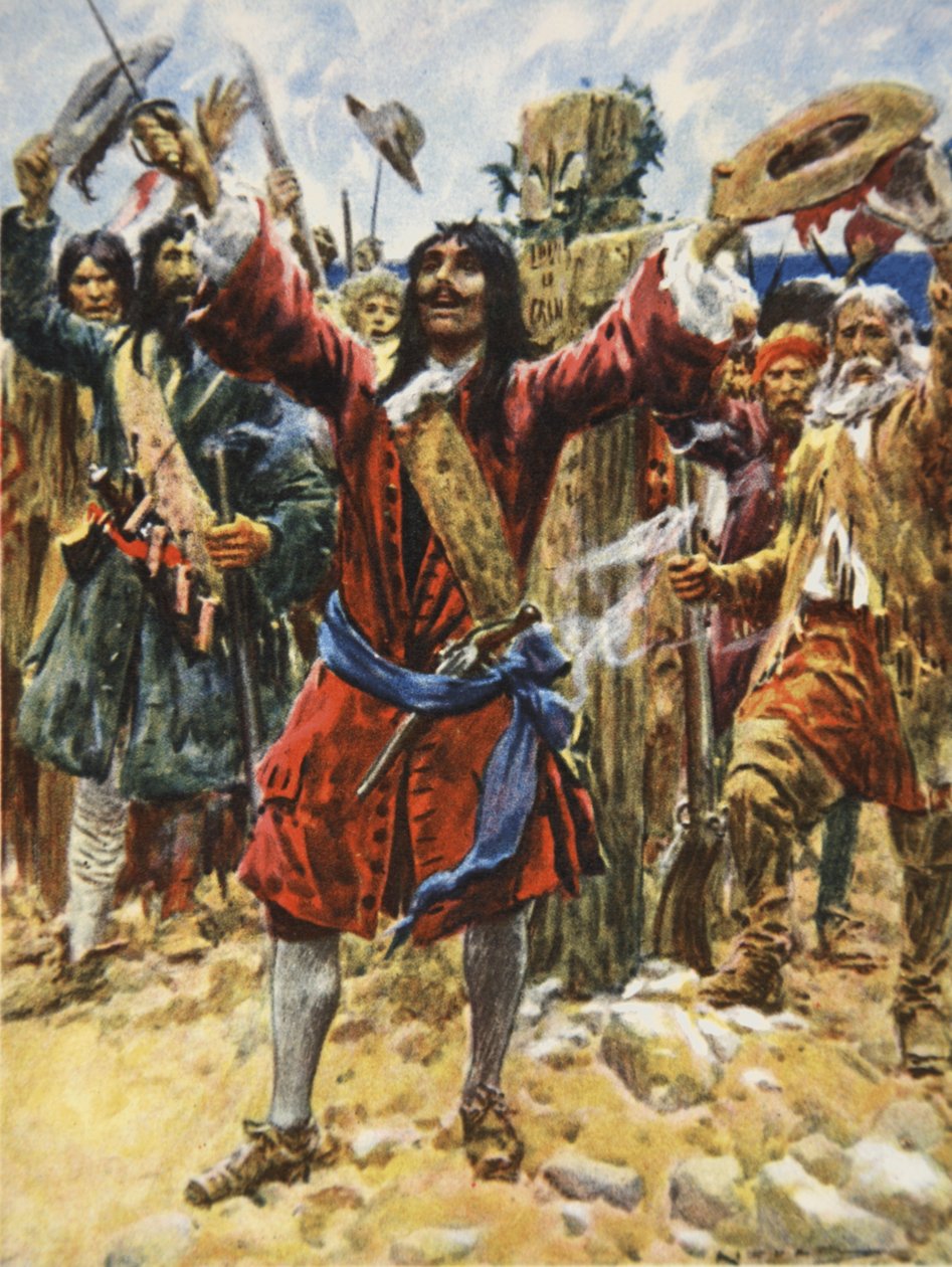 La Salle tomando posse da Louisiana, ilustração de 