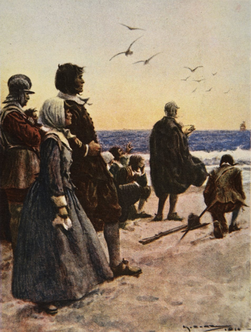 A Partida do Mayflower, ilustração de 