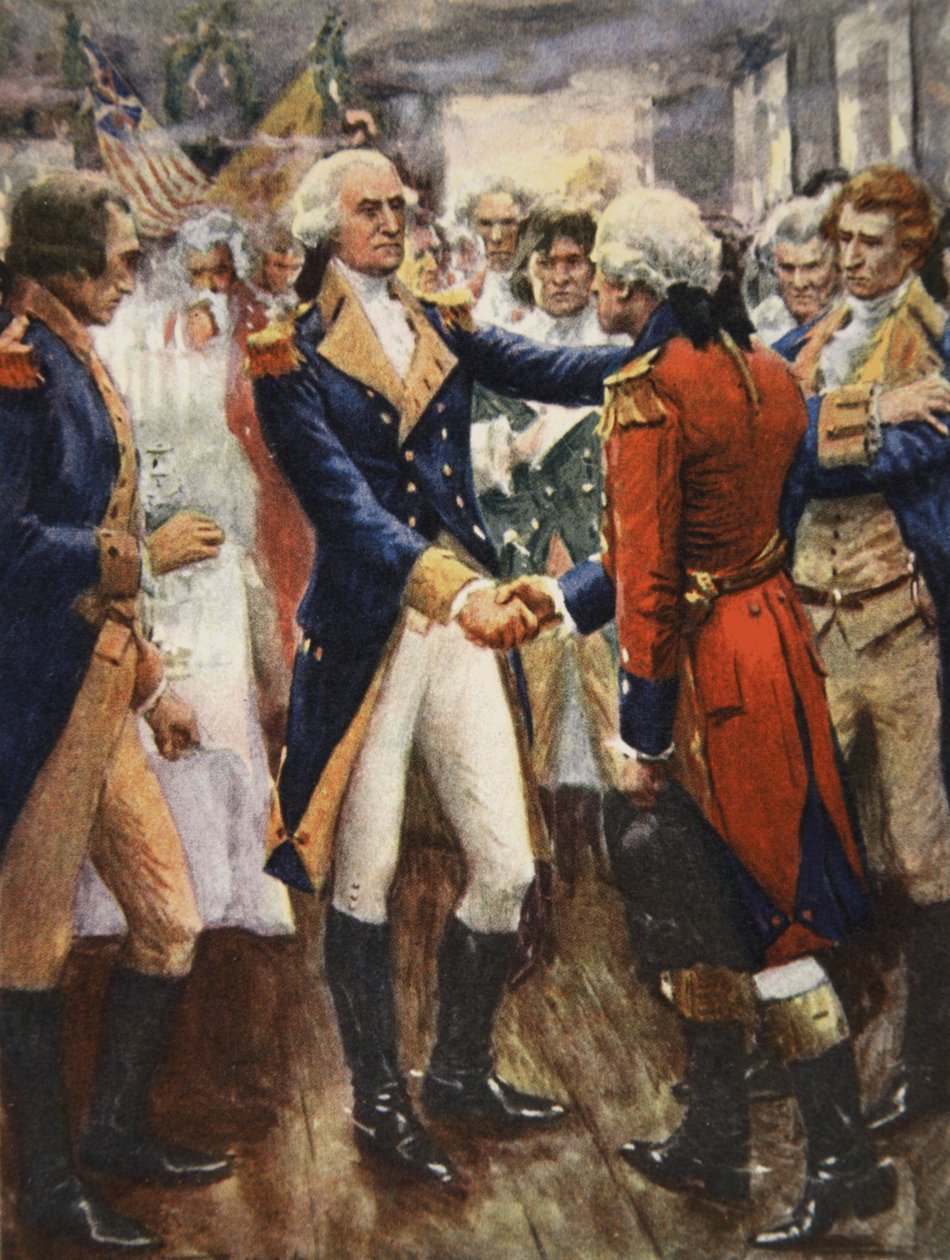 Washington despedindo-se dos seus oficiais, ilustração de 